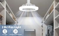 Ventilador de techo E27 con control remoto y 3 velocidades, base convertidora de iluminación de AC85-265V para dormitorio y sala de estar - details 0
