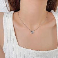 Pendientes de acero inoxidable de alta calidad con incrustaciones de circonita, collar de amor para mujer - details 2