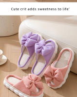 Four Seasons Home lindo hogar zapatillas de lino de fondo engrosado zapatillas antideslizantes para el hogar interior de las mujeres. - details 11