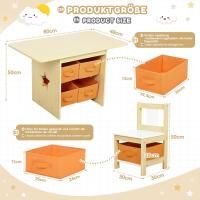 Muebles para Niños Pequeños Con 2 Sillas Espacio de Almacenamiento Juegos Preescolar - details 1