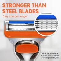 Juego de repuestos de cuchillas de afeitar para hombre, 16 cuchillas adecuadas para 5, Fusion 5, versión naranja - details 6