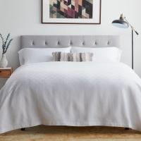 Cabecero tapizado – Cabecero de cama doble – Altura ajustable de 85 a 115 cm, capitoné de diamantes, perla/blanco - details 15