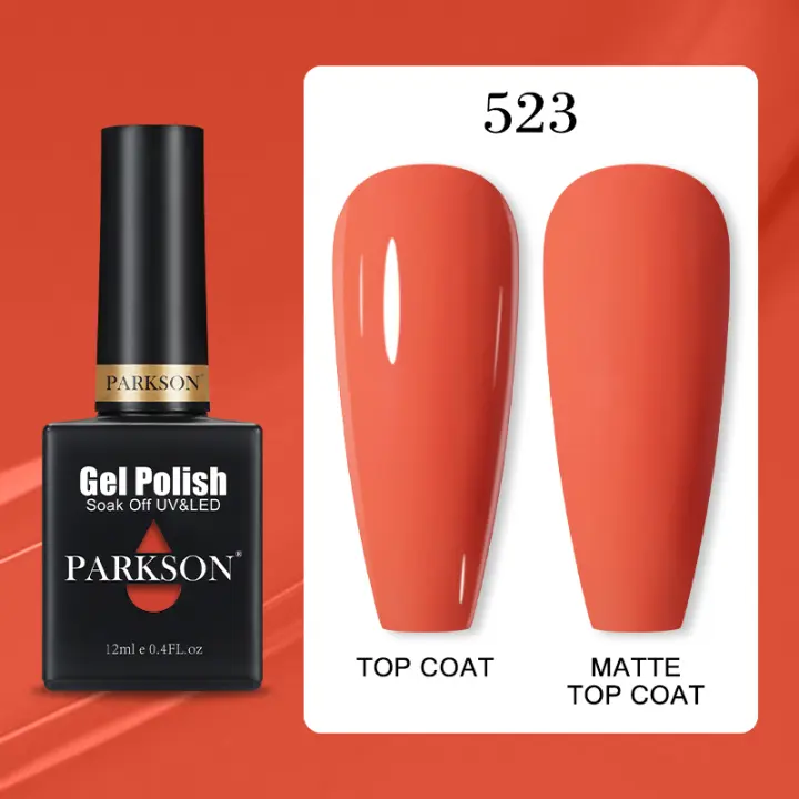Parkson-esmalte de uñas en Gel para manicura, barniz semipermanente para capa superior, UV, LED, serie naranja, 12ml - 1