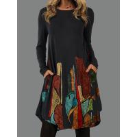 Vestido de manga larga de otoño sprint, vestidos estampados para mujer - details 5