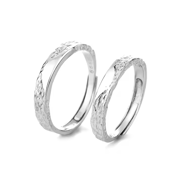 Anillo de pareja de 34 tipos, simple y moderno, par de circonitas de corona para hombres y mujeres, anillo de diamantes de simulación de boda abierto - 1