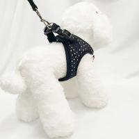 Conjunto de correa de arnés para perro, chaleco con pajarita, decoración de diamantes pequeños, arnés suave para perros pequeños y medianos - details 10