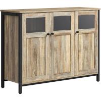 Aramrio de Almacenamiento, Aparador con Puertas de Cristal, para Comedor, Salón, Cocina, Estilo Industrial, Marrón Rústico y Negro - details 15