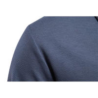 Tops casuales de color sólido con cuello de manga larga para hombre, solapa de moda, ropa versátil, primavera y otoño, nuevo - details 8
