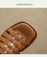 Sandalias Planas Retro para Mujer Acabado de Punto Abierto, Elegante, Adecuado para Uso al Aire Libre, Verano 2024 - details 3
