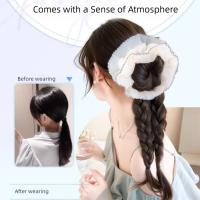 Diademas de encaje azul para mujer, coleteros de estilo coreano, peluca trenzada de boxeo elástica esponjosa - details 4