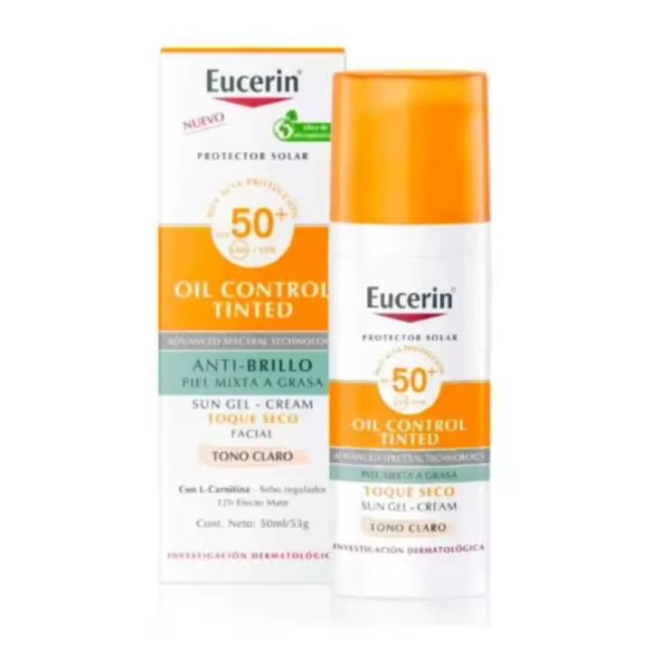 Eucerin Sun Oil Control Toque Seco Gel-Crema Color Claro SPF50+ 50 ml - 1