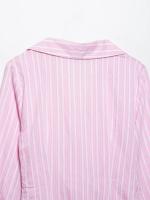 Vestido de rayas con cuello en V para mujeres europeas y americanas - details 8