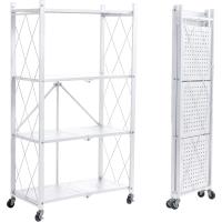 Estantería Plegable de Metal Negro 4 Niveles Carga Pesada Ideal para Cocina, Oficina, Garaje - details 17