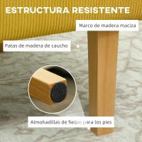 Sofá de 2 Plazas con 2 Puertos USB Tapizado en Panal Sofá de Salón sin Reposabrazos con 1 Puerto Tipo-C y Patas de Madera de Caucho Carga 240 kg 110x60x85 cm Amarillo - details 6