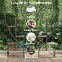 Estantería de Hierro Forjado de 2 Piezas Macetas de 6 Niveles con 2 Ganchos Soporte para Decoración de Sala Jardín Balcón - details 5