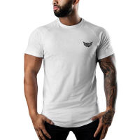 Camiseta transpirable de algodón para hombre, Camiseta con estampado sólido de 0 Cuello, manga corta, informal, culturismo, entrenamiento deportivo, Verano - details 11