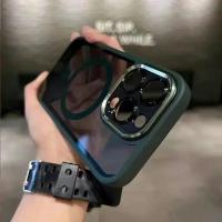 Funda protectora de parachoques de lente de Metal magnético de lujo para iPhone 16 15 14 13 12 11 Pro Max 16 Plus cubierta transparente dura de carga inalámbrica - details 10