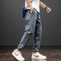 Primavera Verano negro azul Cargo Jeans hombres Streetwear Denim Jogger pantalones hombres holgados Harem Jean pantalones de talla grande - details 12