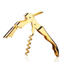 Abridor de botellas de vino tinto de acero inoxidable, sacacorchos chapado en oro, doble bisagra, camareros, llave de vino, abrebotellas, accesorios de cocina - details 6
