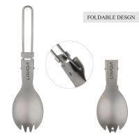 Vajilla plegable de titanio pulido mediano Lixada Spork, utilizada para cenas al aire libre, VIES, camping, mochilas - details 18