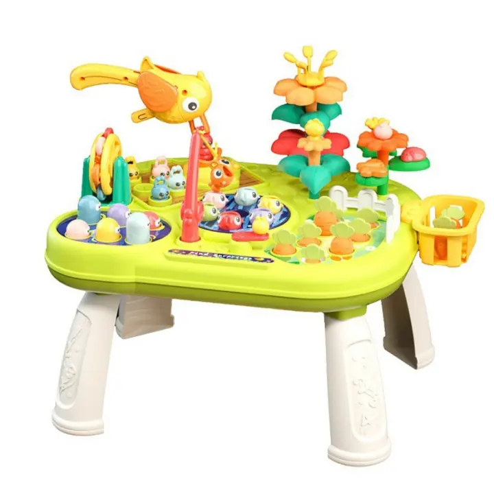 Mesa de actividades musicales para bebés, juguetes sensoriales de aprendizaje con máquina de colores, juguete educativo - 1