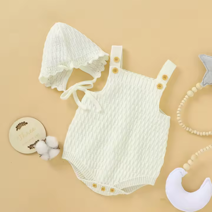 Conjunto de ropa interior de Bebé, Sudadera con capucha, sombrero caliente, 2 piezas, Color Sólido - 1