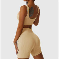 Conjunto de Yoga Sin Costuras para Mujeres Ropa Deportiva de Gimnasio de Cintura Alta - details 7