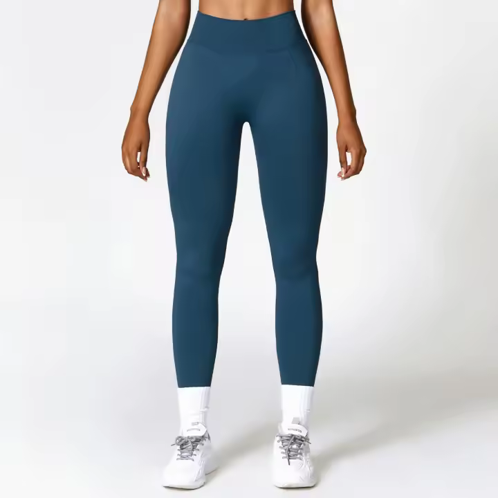 Mallas de Yoga para mujer, pantalones deportivos sin costuras de cintura alta, con realce de caderas, para entrenamiento y correr - 1