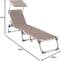 Silla de Senderismo Tumbona Reclinable Plegable, Ligera, 55 x 193 x 31 cm, Carga 150 kg - details 46