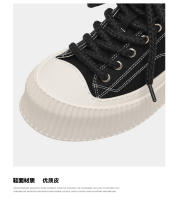 Nuevo blanco y negro suela de muffin zapatos de galleta casual zapatos de junta suela gruesa aumento - details 3