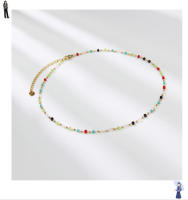 Collar de cristal de colores simples, cadena de clavícula, regalo - details 2