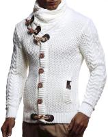 Suéter de punto tipo cárdigan de un solo pecho con cuello alto para hombre, para otoño e invierno - details 6
