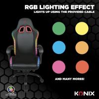 Iluminación - Inclinación del Asiento 135° °   - Cuero sintético liso - Cojín lumbar y cervical - Negro - details 3