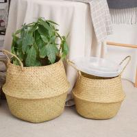 Cestas de almacenamiento Naturales de algas marinas, maceta de flores de estilo nórdico, cesta de plantas, bolsa de cultivo tejida de paja, maceta colgante, decoración del hogar - details 7