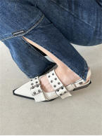 Zapatos Mary Jane estilo francés con punta en punta, zapatos retro de tacón medio grueso - details 8