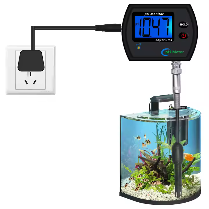 Medidor de PH Digital en línea, pantalla grande y precisa, probador de calidad del agua, multiparámetros, enchufe europeo para acuario, piscina y laboratorio - 1