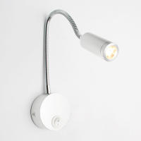 Luz de lectura de montaje en pared con puerto de carga USB, interruptor de mesita de noche LED, lámpara de pared con cuello de cisne Flexible, negro, plateado, blanco, 4000K, 3W - details 2