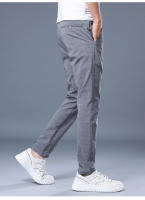 Calidad verano fino Casual a cuadros pequeño occidental largo recto pierna adelgazante pantalones de hombre adolescente - details 0
