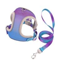 Chaleco con arnés para perro de Color degradado, transpirable con correa reflectante, correa para perro en el pecho y en la espalda, correa ajustable Universal para caminar para perros - details 11