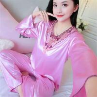 Conjunto de pijama de satén grande 5XL, pijamas cortos, decoración del hogar de mediana edad, pijamas de mujer baratos - details 48