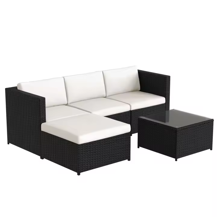 Conjunto de Sofá de Salón de Poliratán Muebles de Jardín de Salón Sofá de Esquina - 1