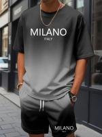Conjunto Casual de Moda Callejera para Hombres Camiseta y Pantalones de Dos Piezas Impresos en 3D - details 0