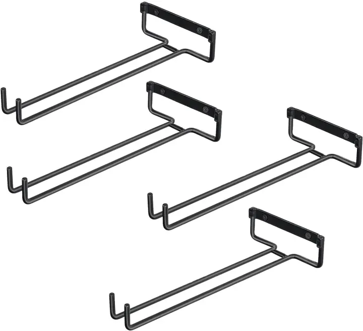Soporte de pared para copas de vino, 4 piezas, estante - 1