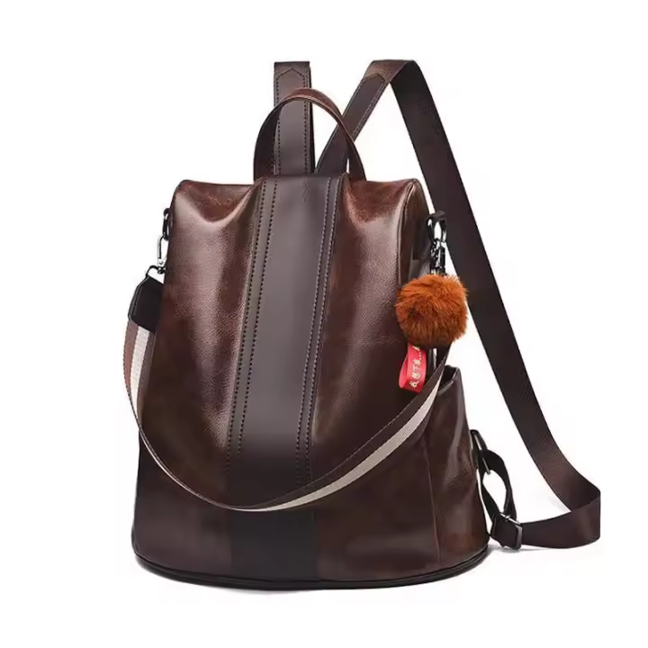 Mochila clásica de cuero sintético suave para mujer, Bolso multiusos a prueba de robo, versión coreana, novedad, envío directo - 1