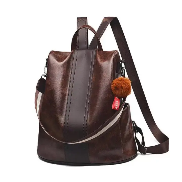 Mochila clásica de cuero sintético suave para mujer, Bolso multiusos a prueba de robo, versión coreana, novedad, envío directo - 1