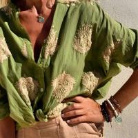 Camisa estampada en 3D para mujer, blusa holgada informal de manga larga con botones para otoño e invierno, 2024 - details 11