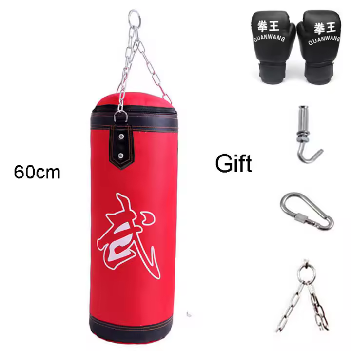 Punch Sandbag Durable Boxing Heavy Punch Bag With Metal Chain Hook Carabiner Fitness Training Hook Kick Fight Karate Taekwondo - 1