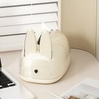 Caja de pañuelos de conejo de estilo cremoso creativo, dispensador de toallas de papel decorativo de gran capacidad, plástico con resortes, soporte de papel para oficina - details 4