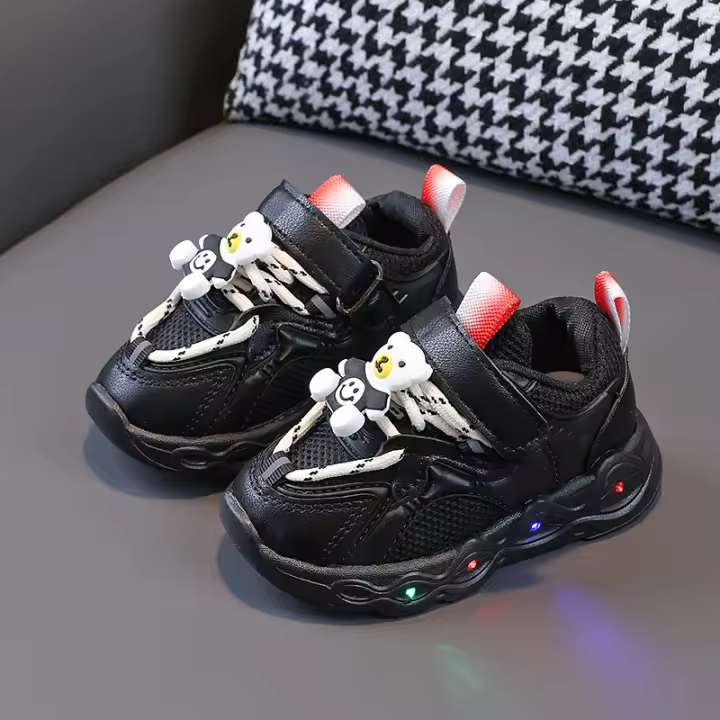 Nuevos zapatos rojos para niños de la temporada y tendencia, zapatos para niños pequeños de suela blanda para bebés y niñas - 1