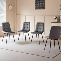 EGOONM-sillas tapizadas para comedor, asientos de diseño con respaldo, asiento de terciopelo, marco de Metal para cocina y sala de estar, 2/4 unidades - details 8